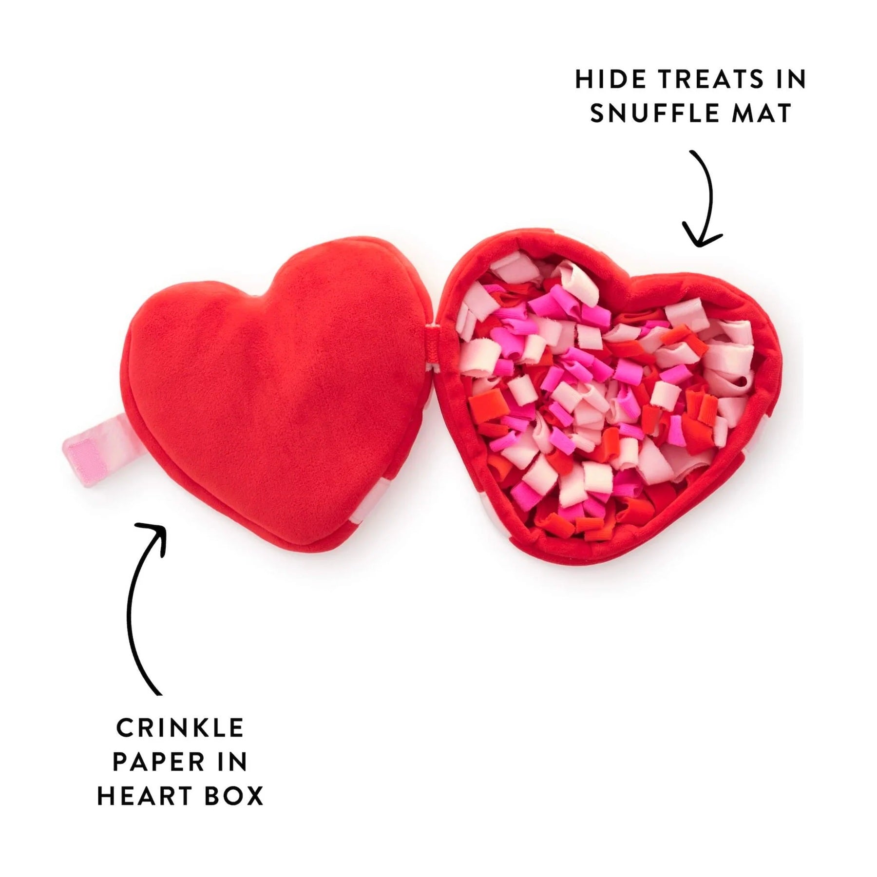 Squeaky Plush Interactive Snuffle Dog Toy, Be My Valentine