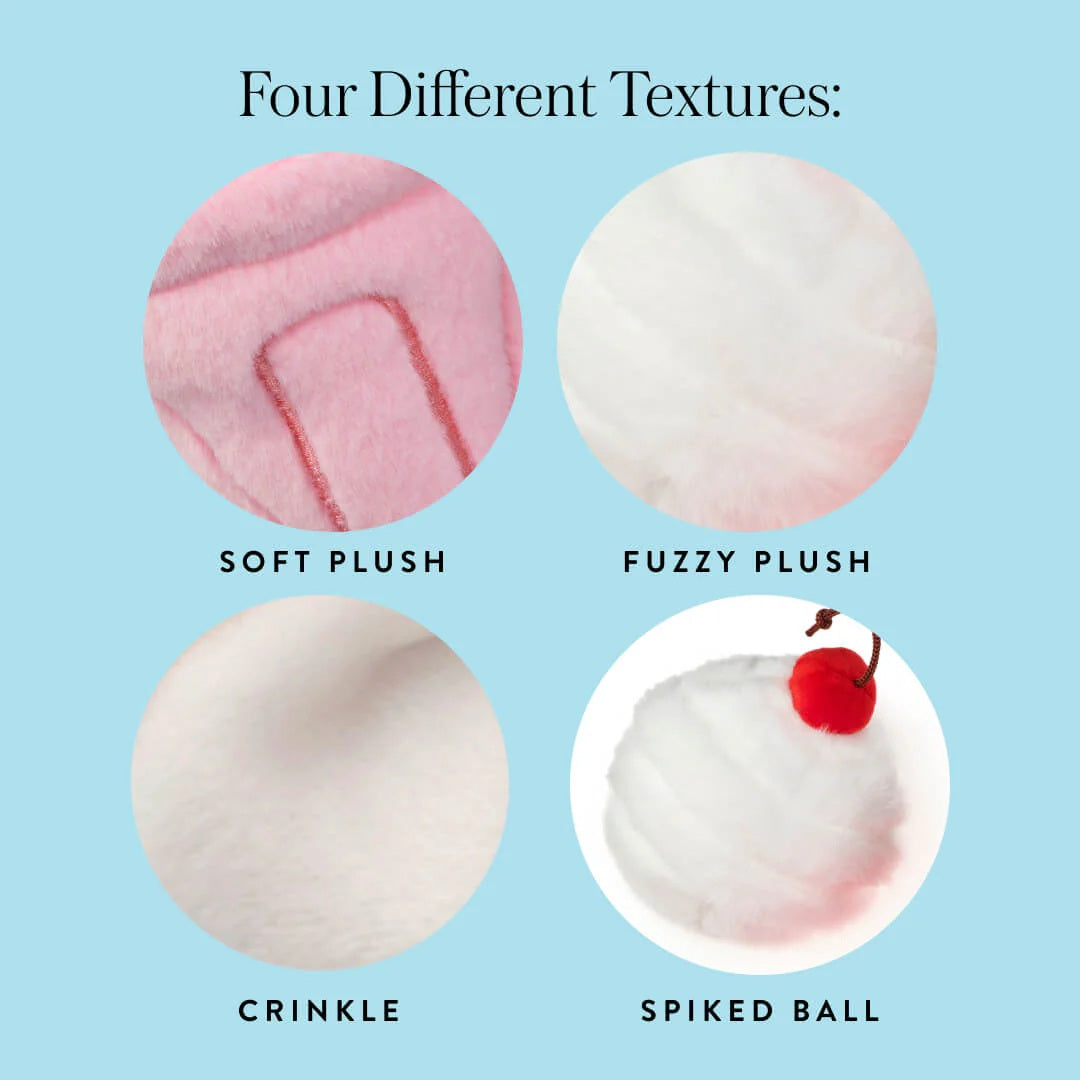 Squeaky Plush Interactive Snuffle Dog Toy, Strawberry Milkshake