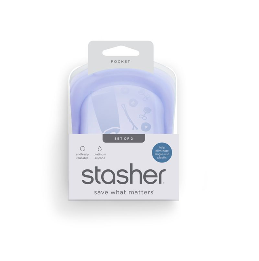 Stasher Reusable Silicon Bag for Dog Treats, Pocket Bag (Bundle of 2)