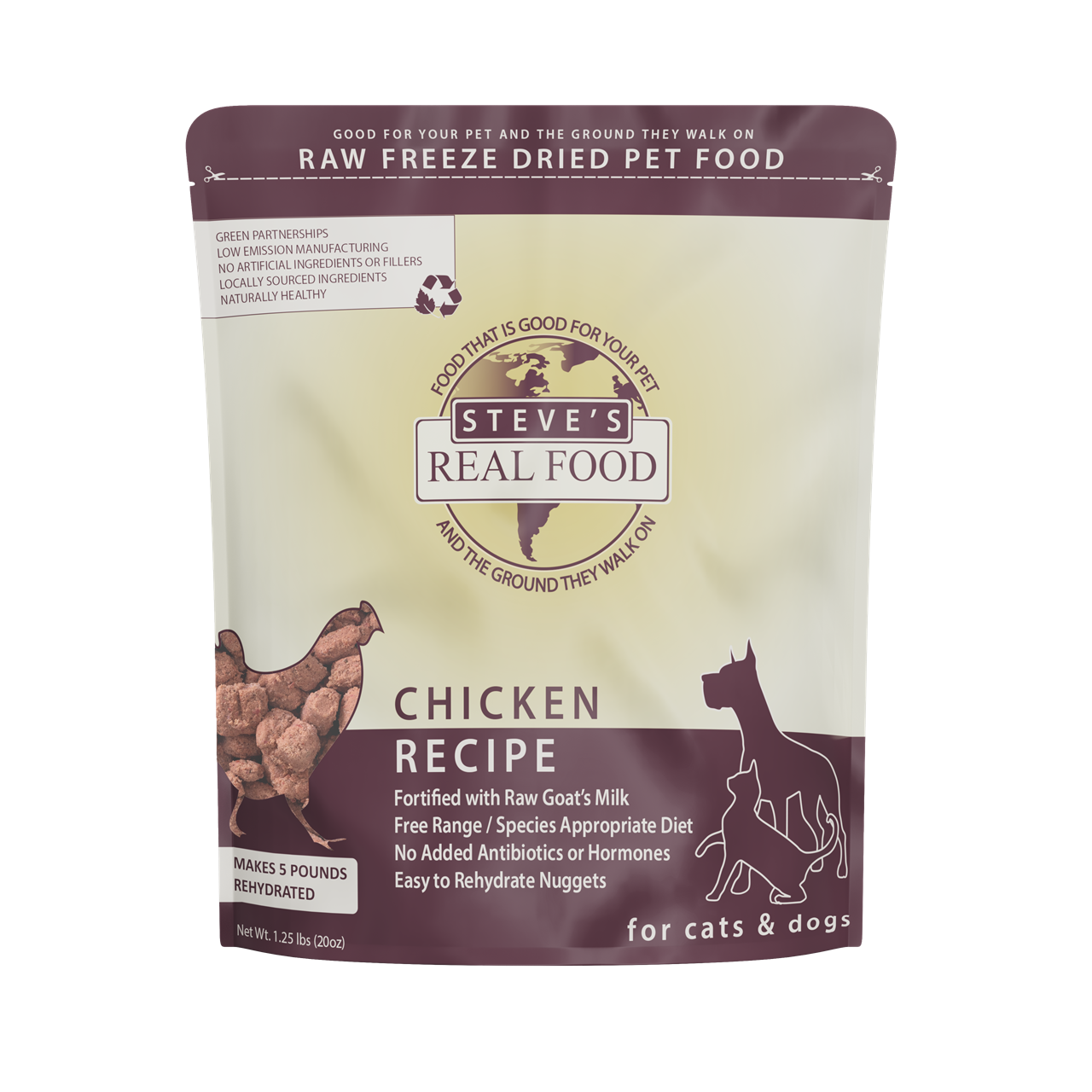 Steve's Real Food Freeze-Dried Raw Dog Food, Chicken Recipe