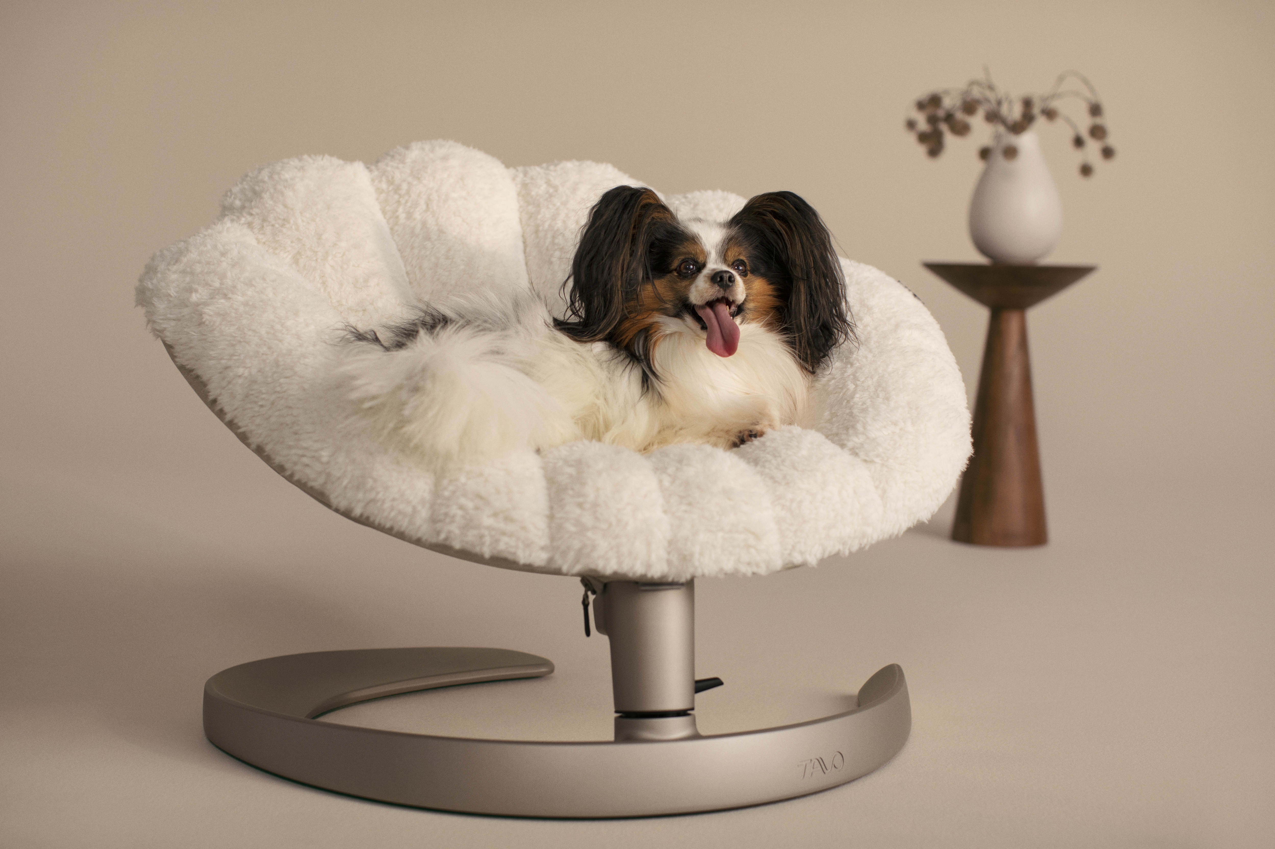 Tavo Pets Swaying Lounger and Pet Bed, Shell in Latte