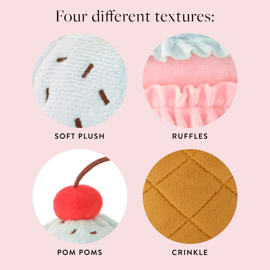 Squeaky Plush Interactive Snuffle Dog toys, Ice Cream