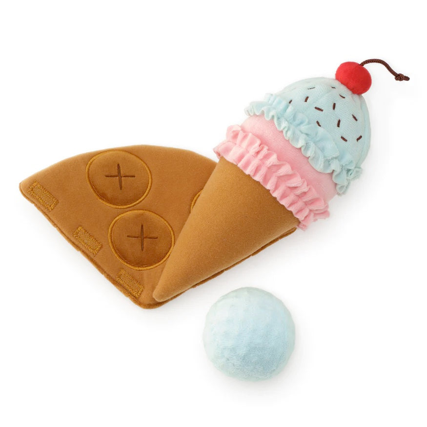 Squeaky Plush Interactive Snuffle Dog toys, Ice Cream