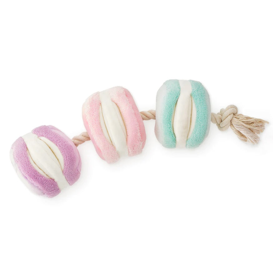 Squeaky Plush Interactive Snuffle Dog toys, Macarons