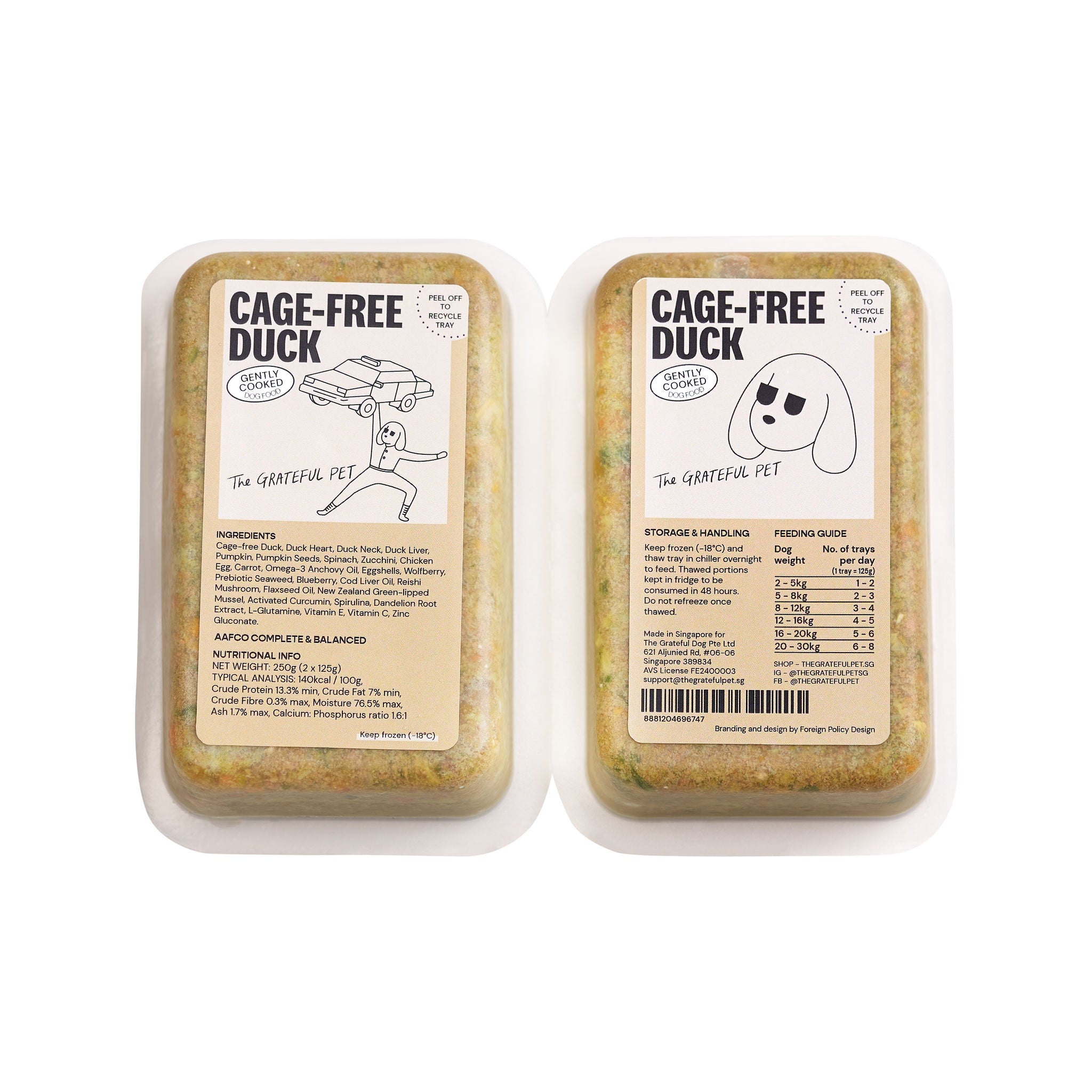 The Grateful Pet: Cooked Food for Dogs, Cage-free Duck