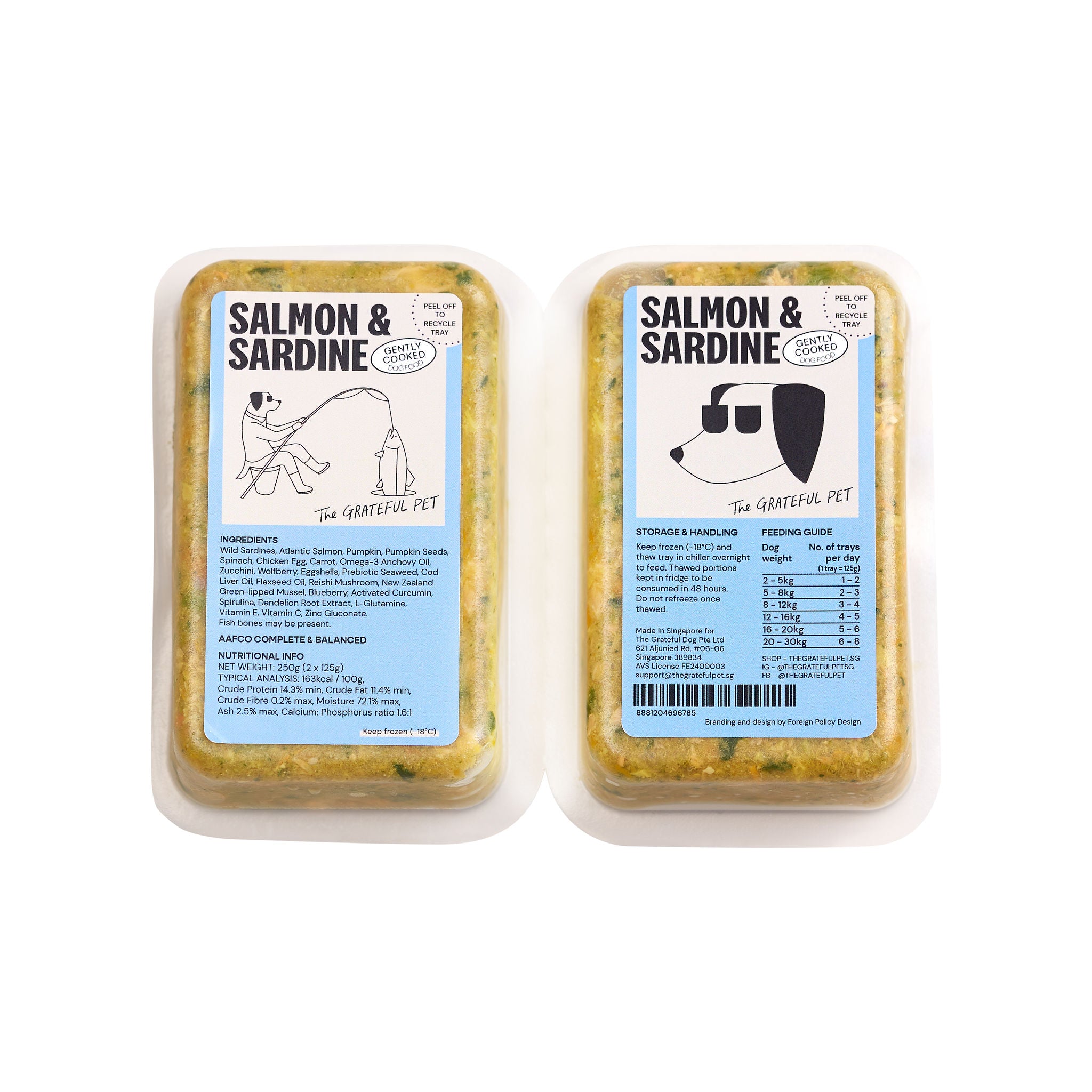 The Grateful Pet: Cooked Food for Dogs, Salmon & Sardine