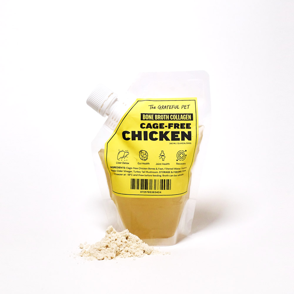 The Grateful Pet: Cage-free Chicken Bone Broth Collagen for Dogs and Cats