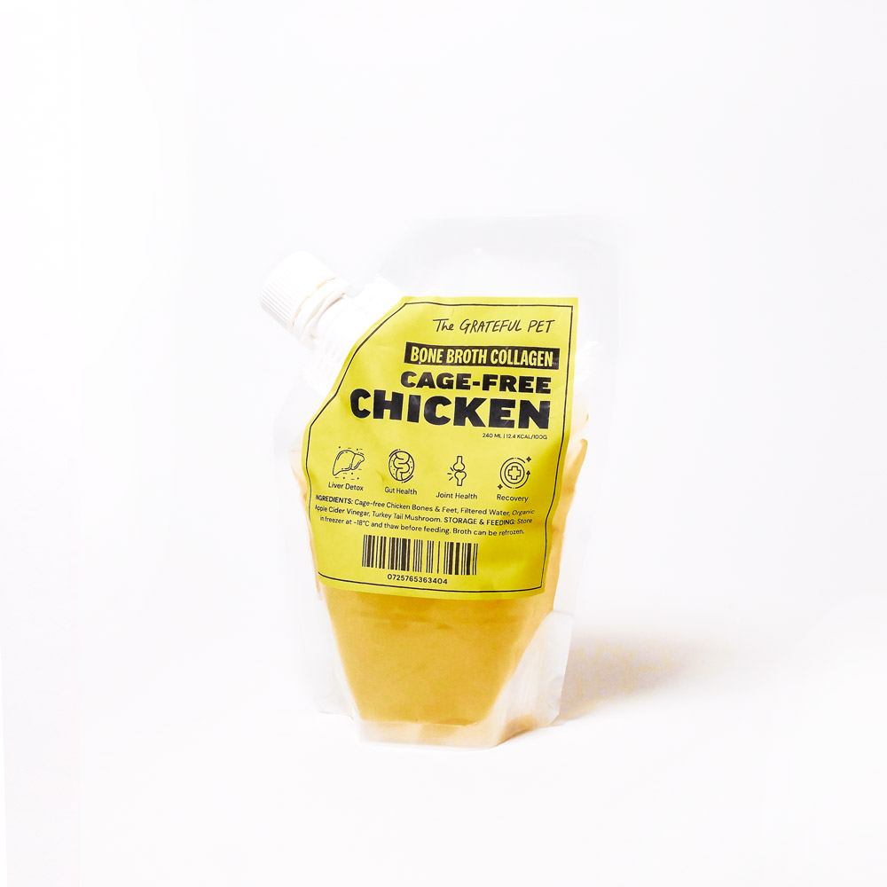 The Grateful Pet: Cage-free Chicken Bone Broth Collagen for Dogs and Cats