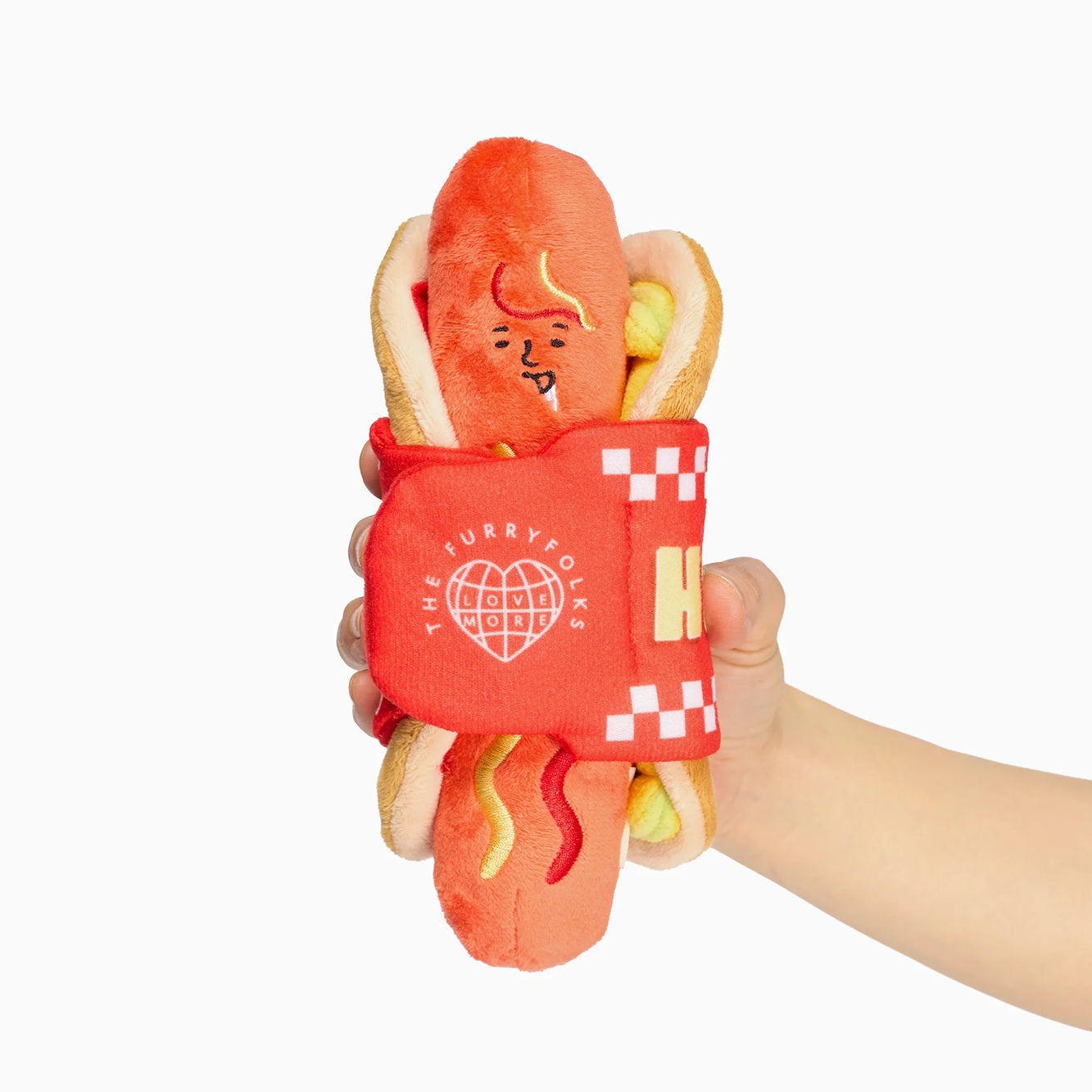 The Furryfolks Hot Doggie Dog Enrichment Toy | Squeaky Nosework Plush