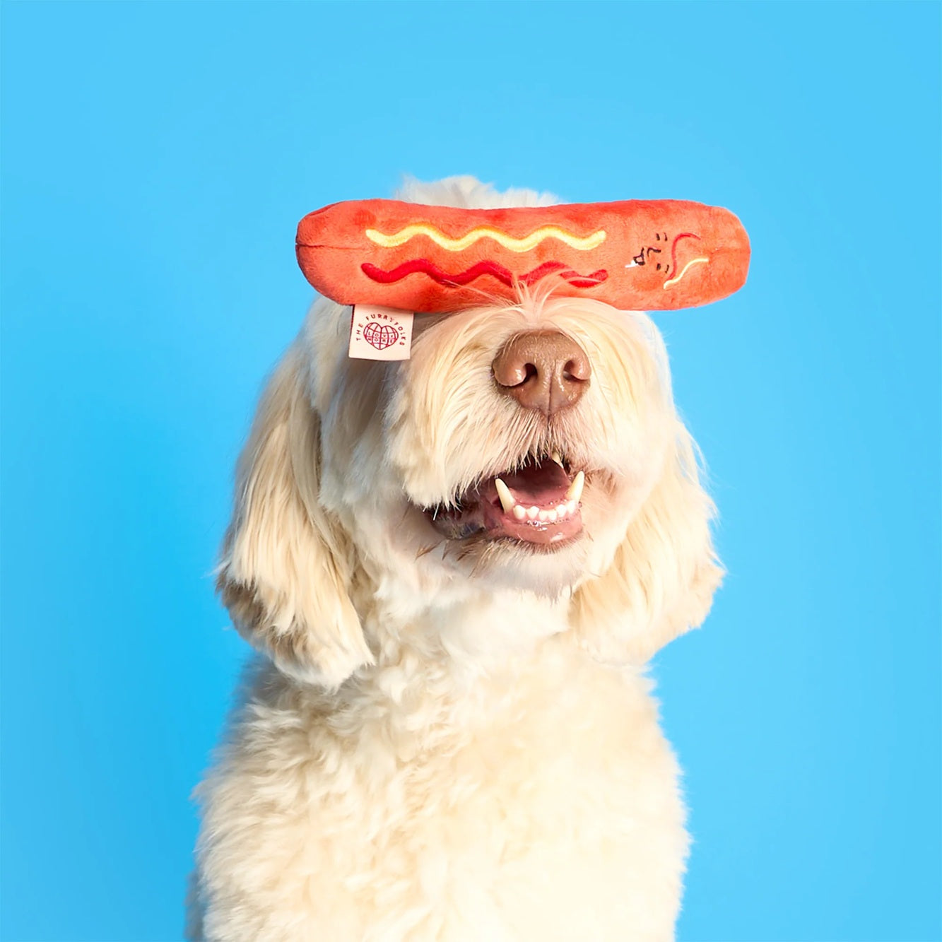 The Furryfolks Hot Doggie Dog Enrichment Toy | Squeaky Nosework Plush