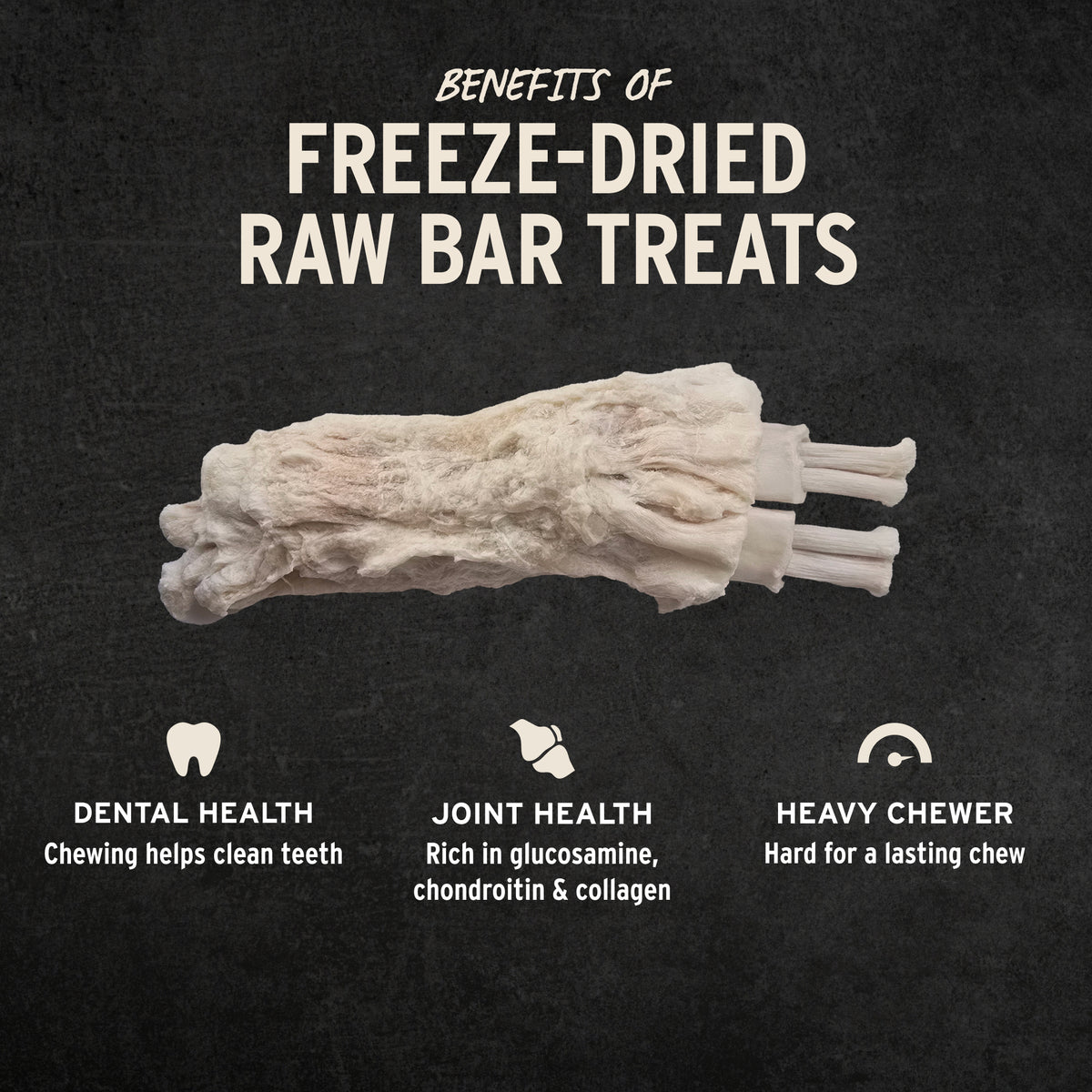 Vital Essentials glucosamine and collagen rich freeze dried raw bar 100% beef tendon dog treat.