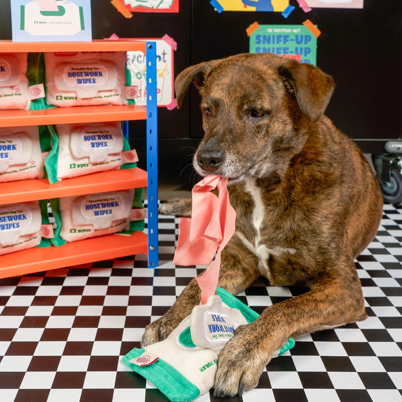 The Furryfolks Doggo Wipe Interactive Dog Toy | Nosework Treat Puzzle