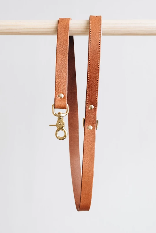 Band&Roll Hitch Leather Dog Leash Latte Brown Green Tan Black