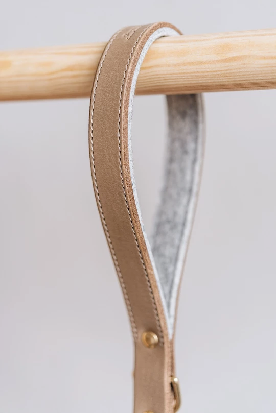 Band&Roll Hitch Leather Dog Leash Latte Brown Green Tan Black