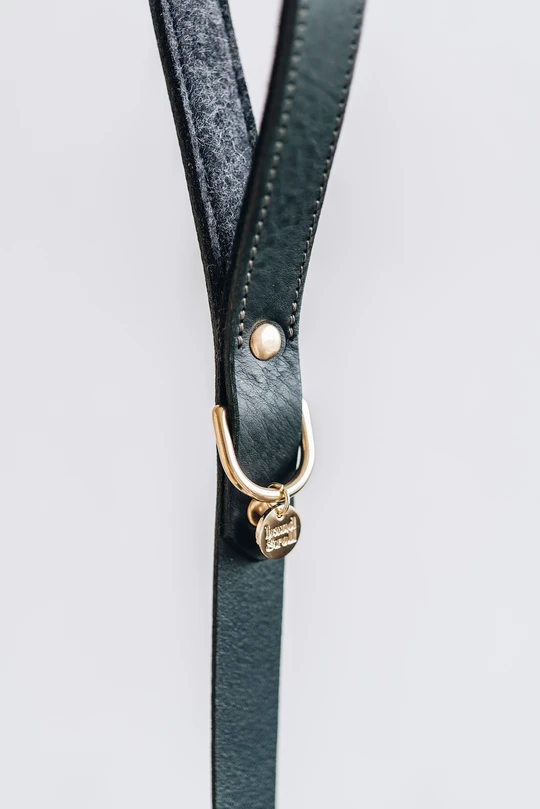 Band&Roll Hitch Leather Dog Leash Latte Brown Green Tan Black