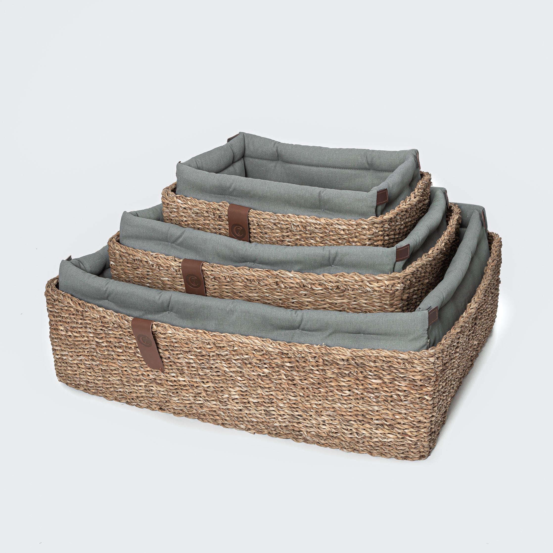 Hideaway Basket Dog Bed, Jade