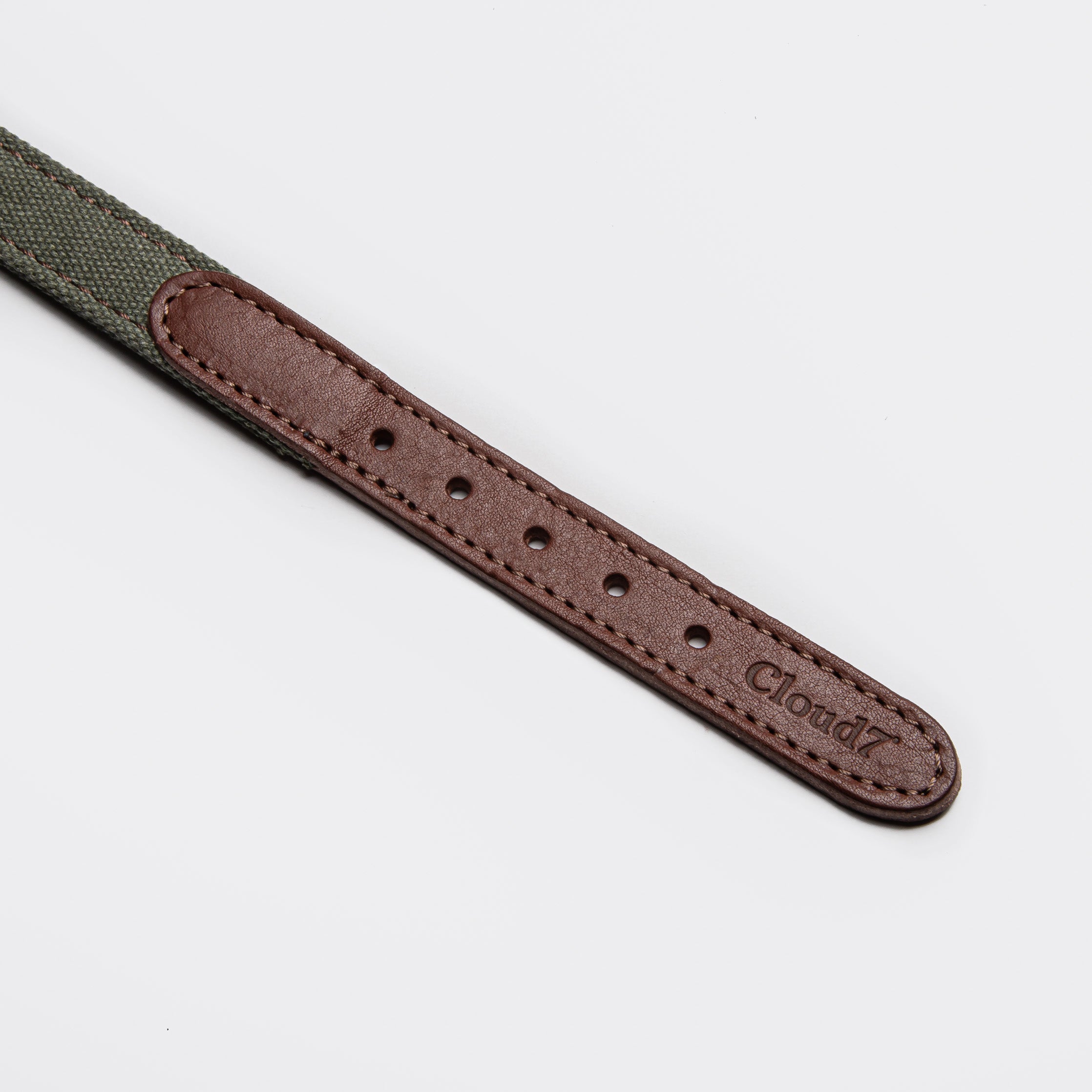 Cloud7: Tivoli Dog Collar in Canvas Leather, Olive
