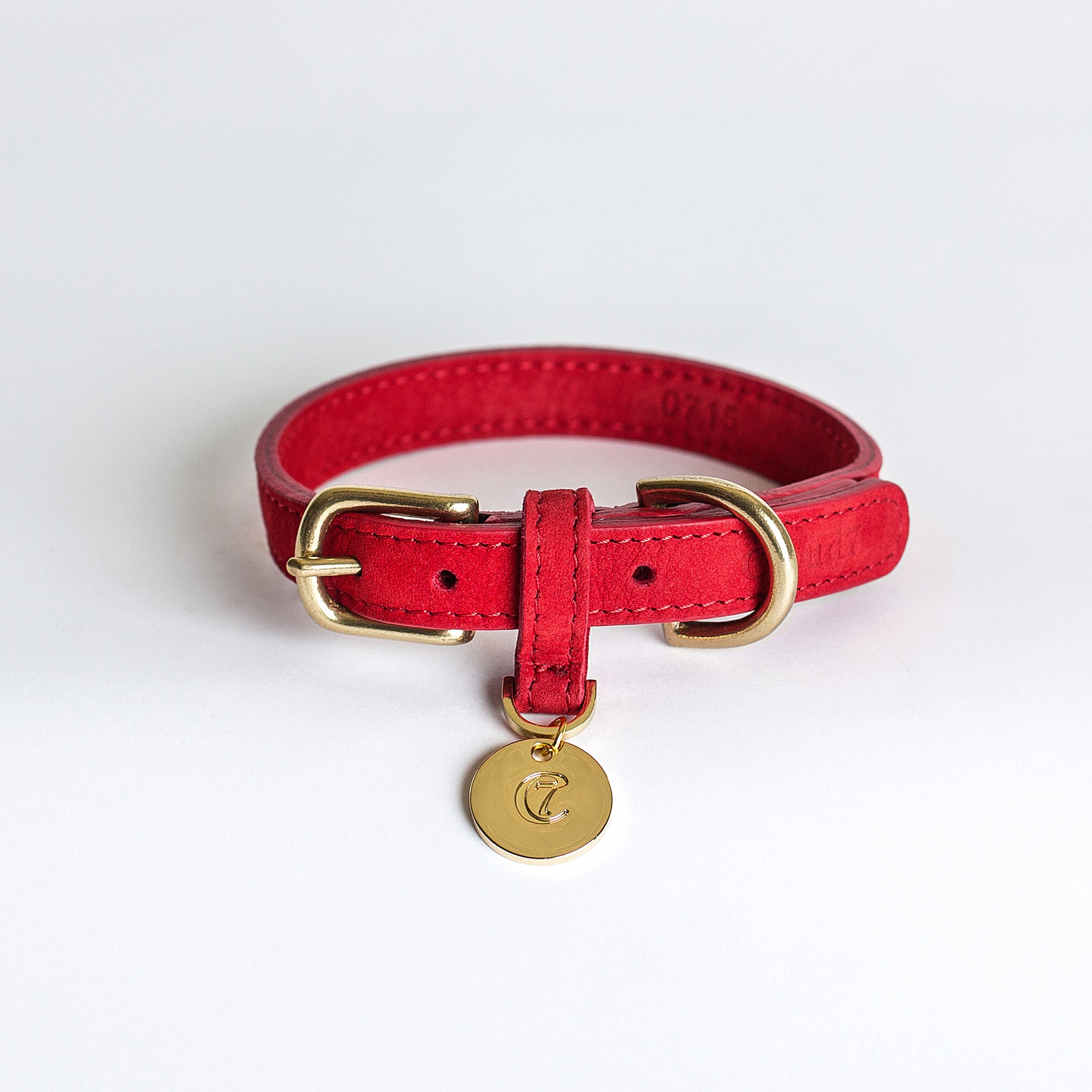 Cloud7 Tiergarten Nubuck Dog Collar in Cherry Red