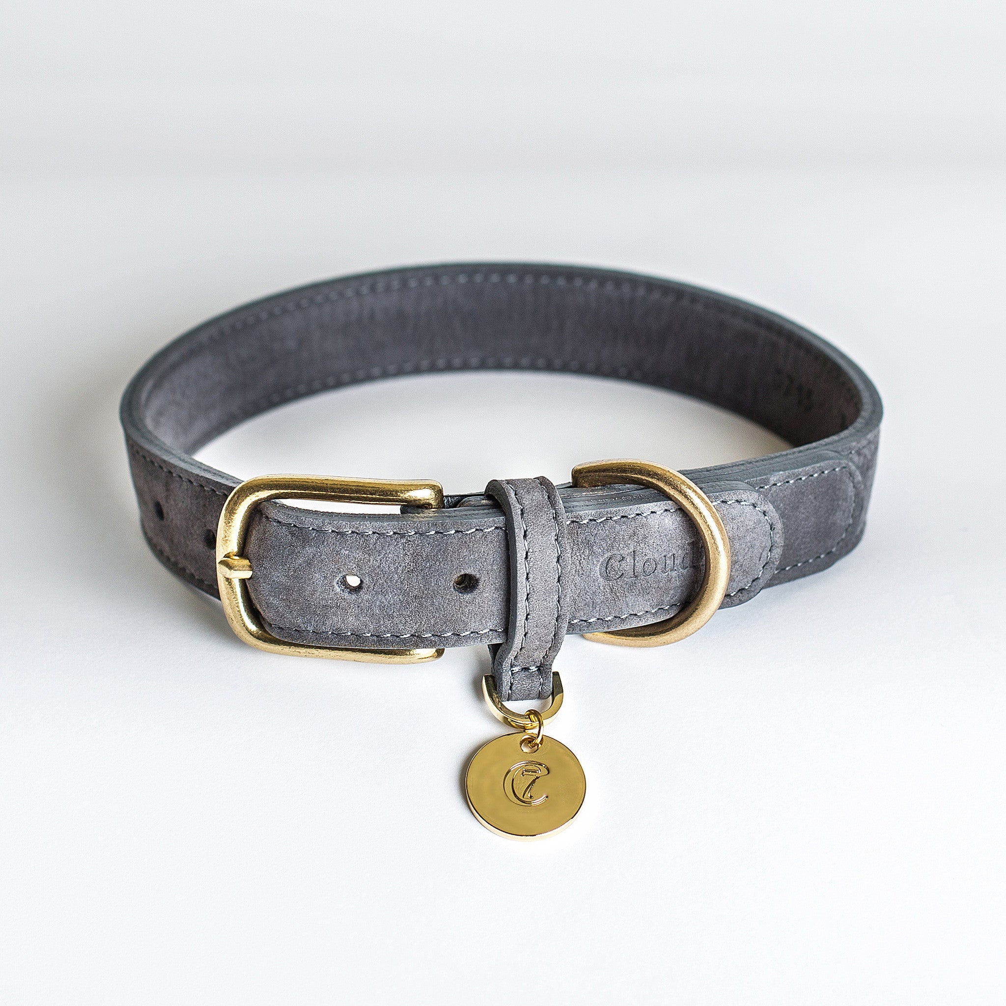 Cloud7 Tiergarten Nubuck Dog Collar in Taupe