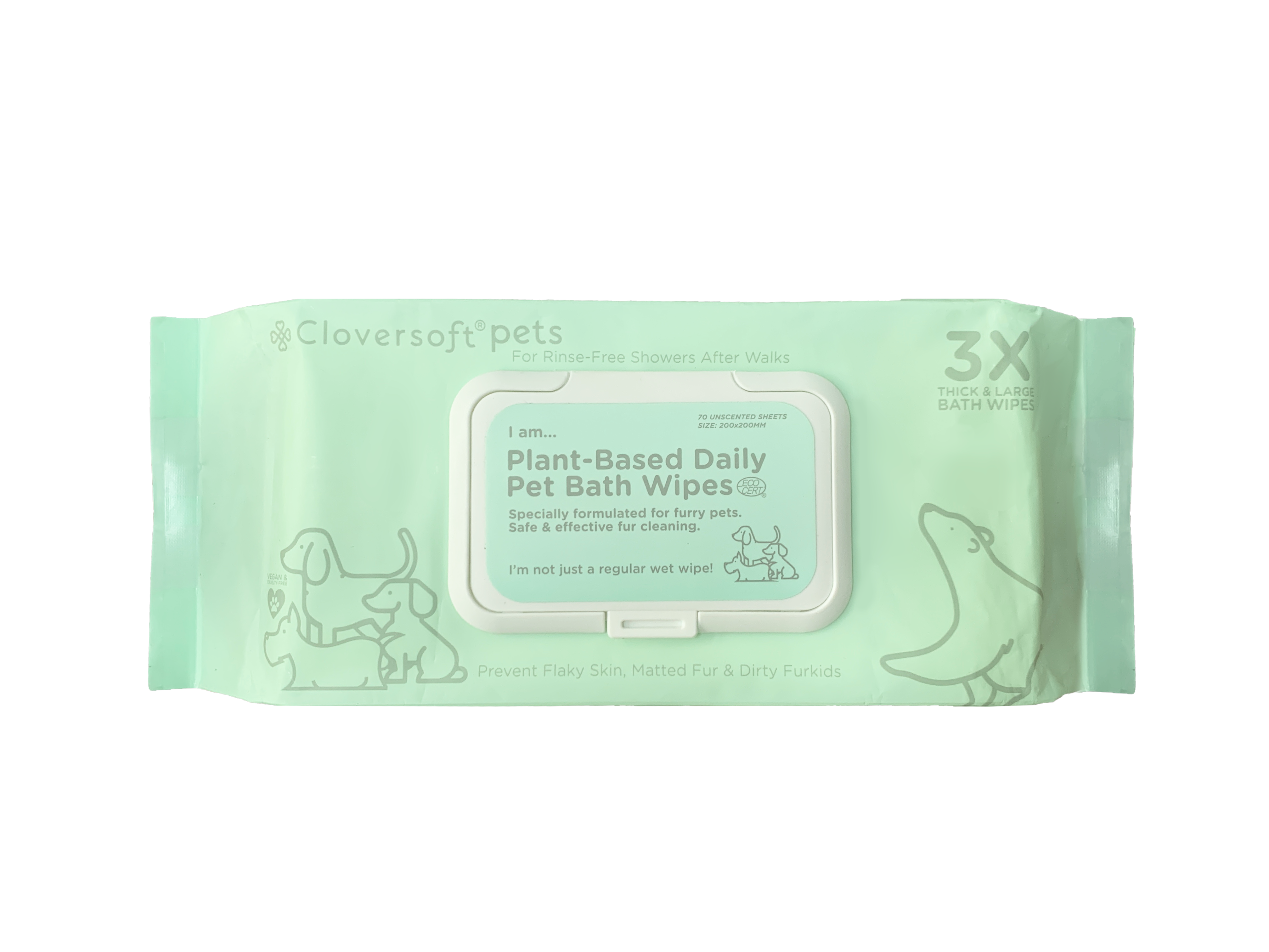 Cloversoft Plant-based Daily Pet Bath Wipes