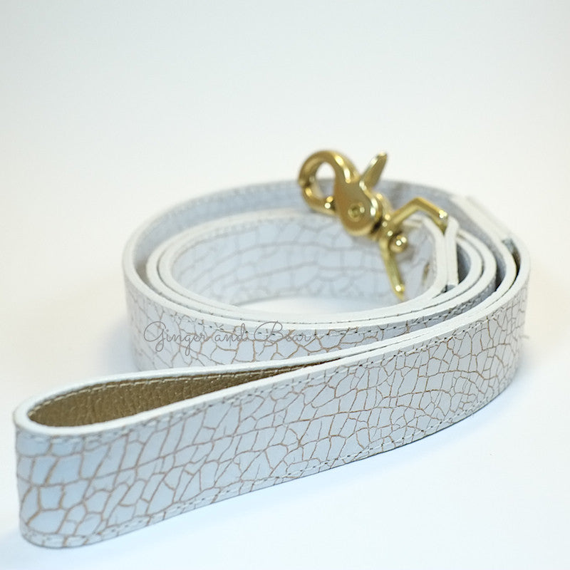 Madison Avenue Dog Leash - White