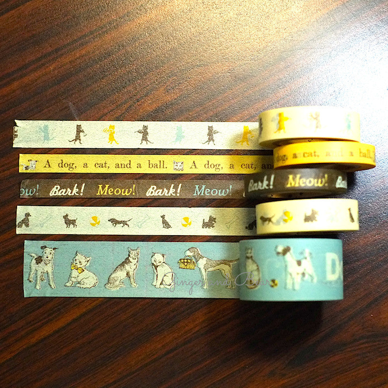 Stationery: Cavallini Vintage Dogs and Cats Paper Tape