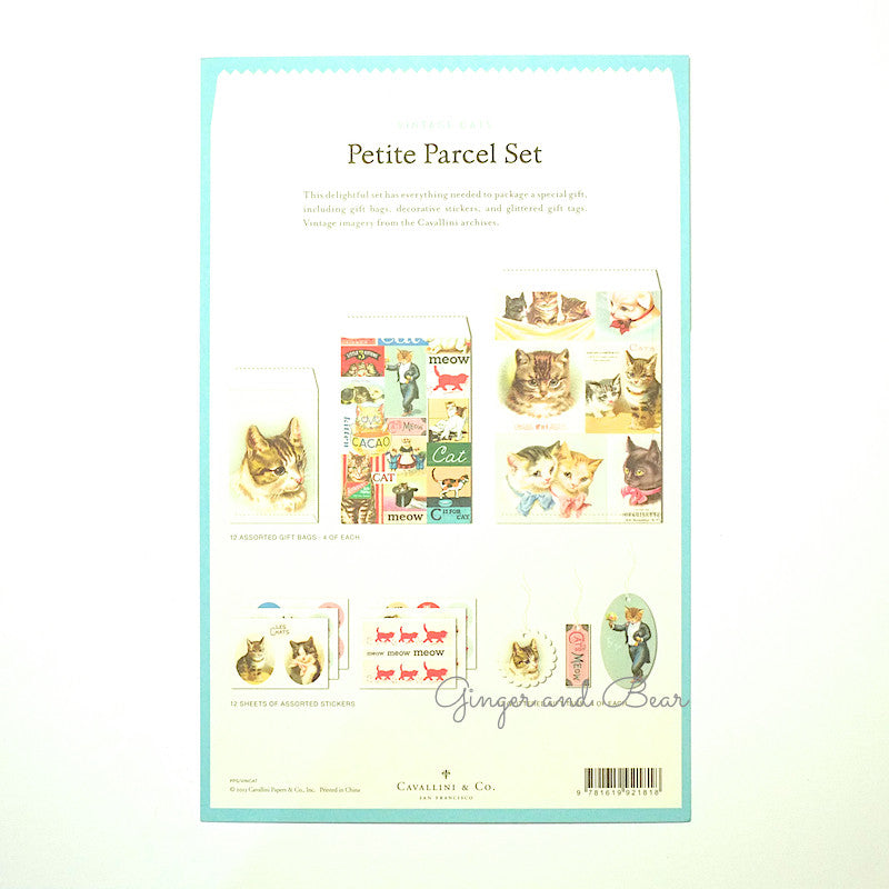 Stationery: Cavallini Vintage Cats Petite Parcel Set