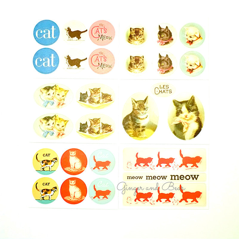 Stationery: Cavallini Vintage Cats Petite Parcel Set