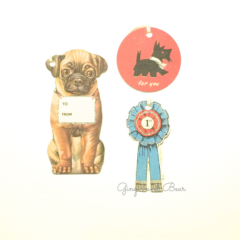 Stationery: Cavallini Vintage Dogs Petite Parcel Set