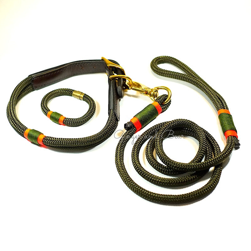 Rugged Hudson Leash: Seaweed Olive