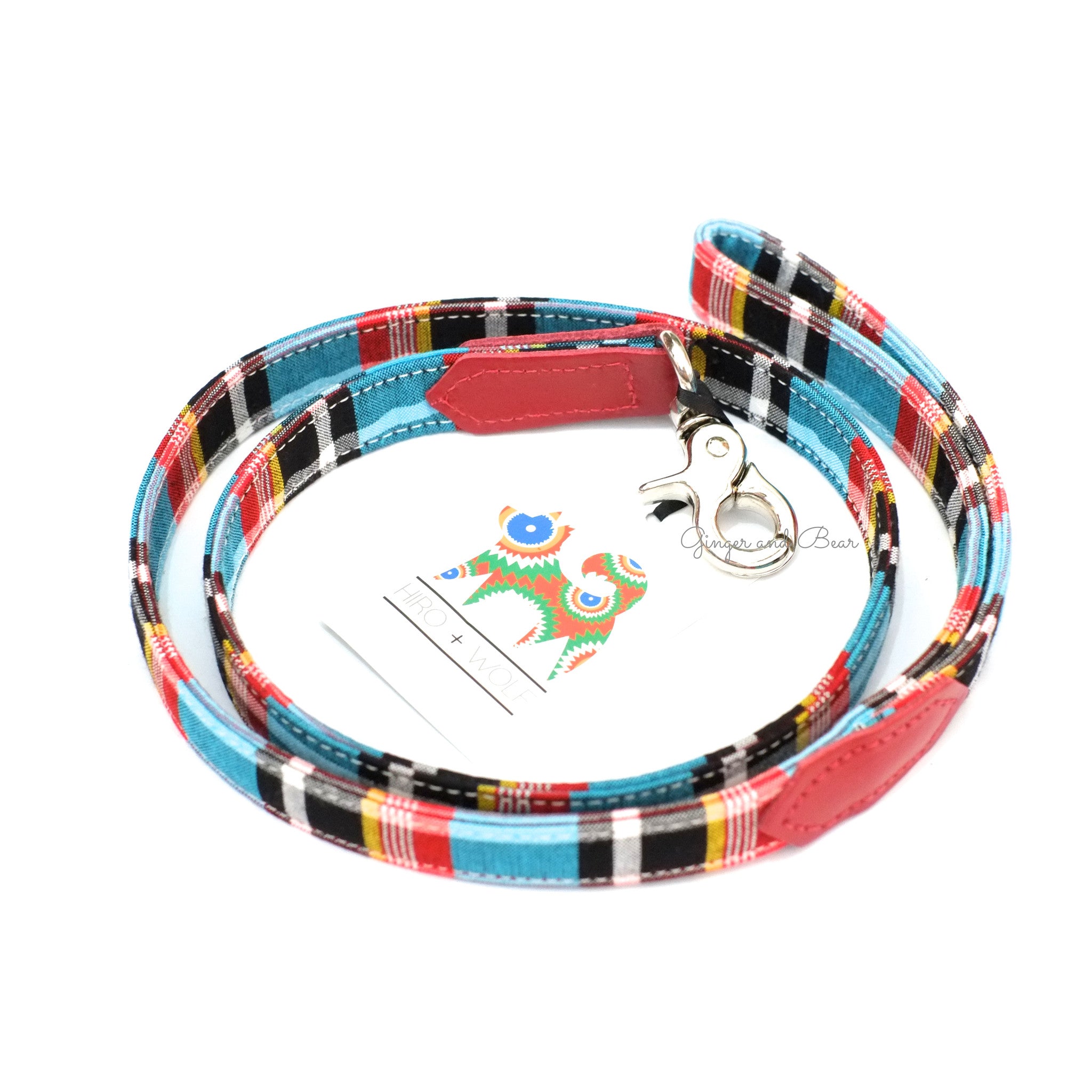 Hiro+Wolf Classic leash: Masai Blue Check