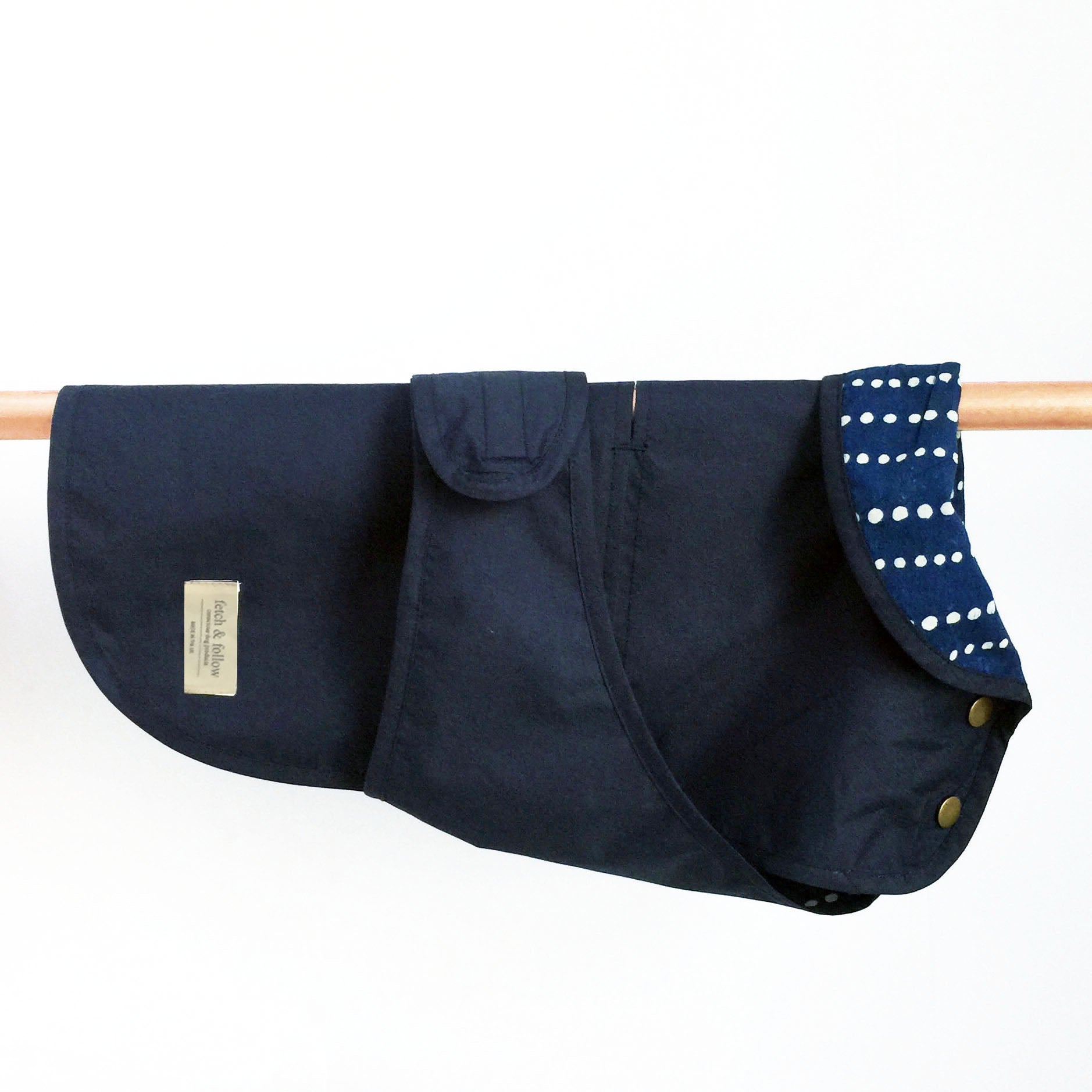 Fetch And Follow RainJacket BlockPrinted NavyIndigo_RunningSpots