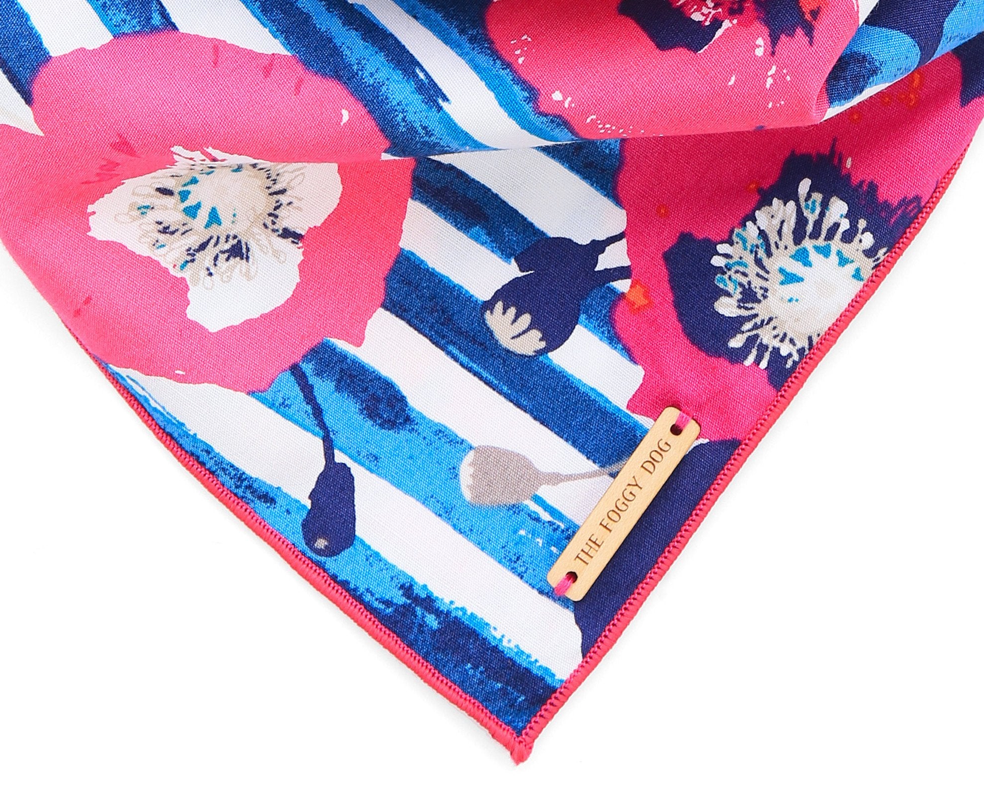 Foggy DOg Watercolour Poppies Dog Bandana