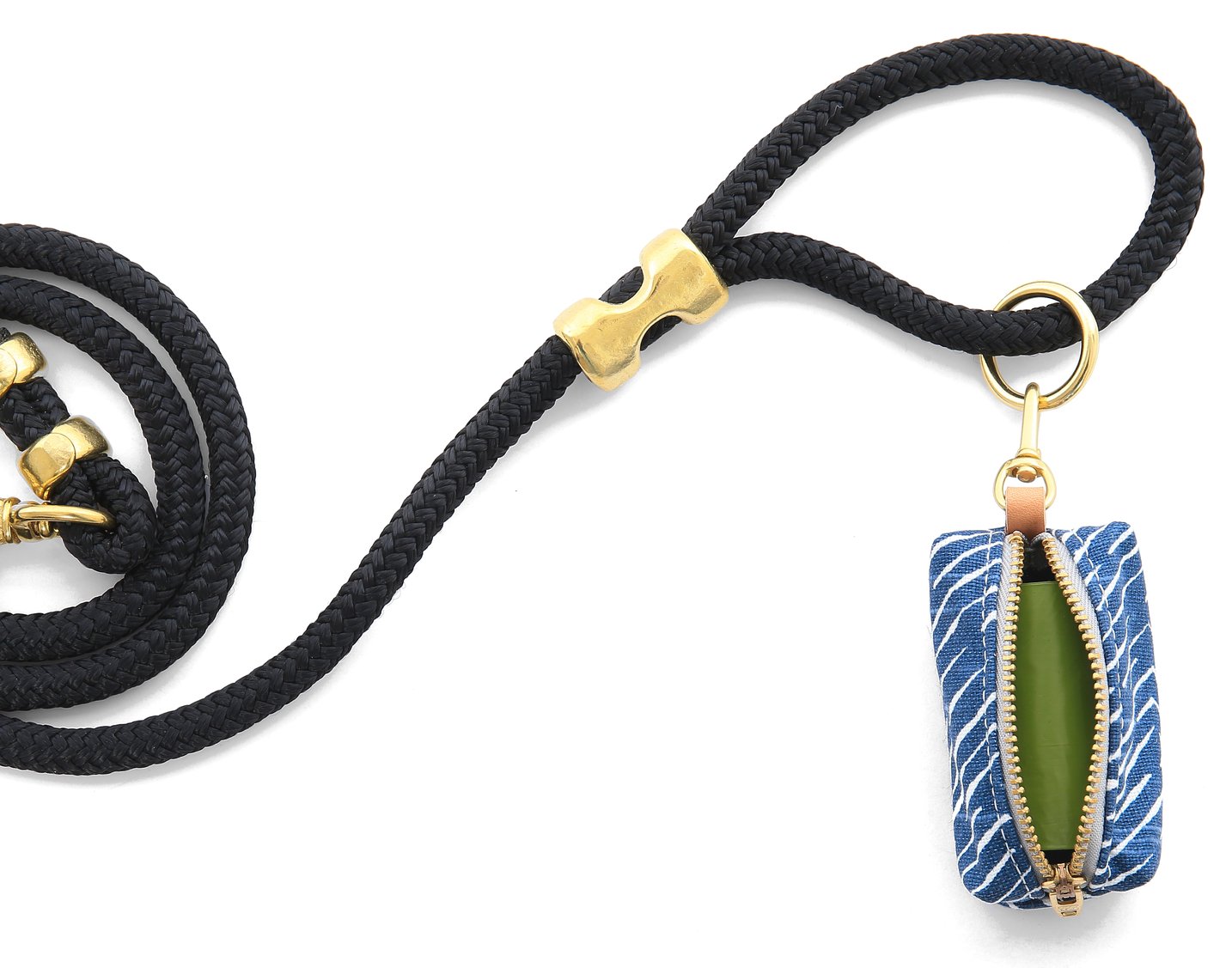 Foggy Dog Navy Herringbone Leash Poop Bag Dispenser