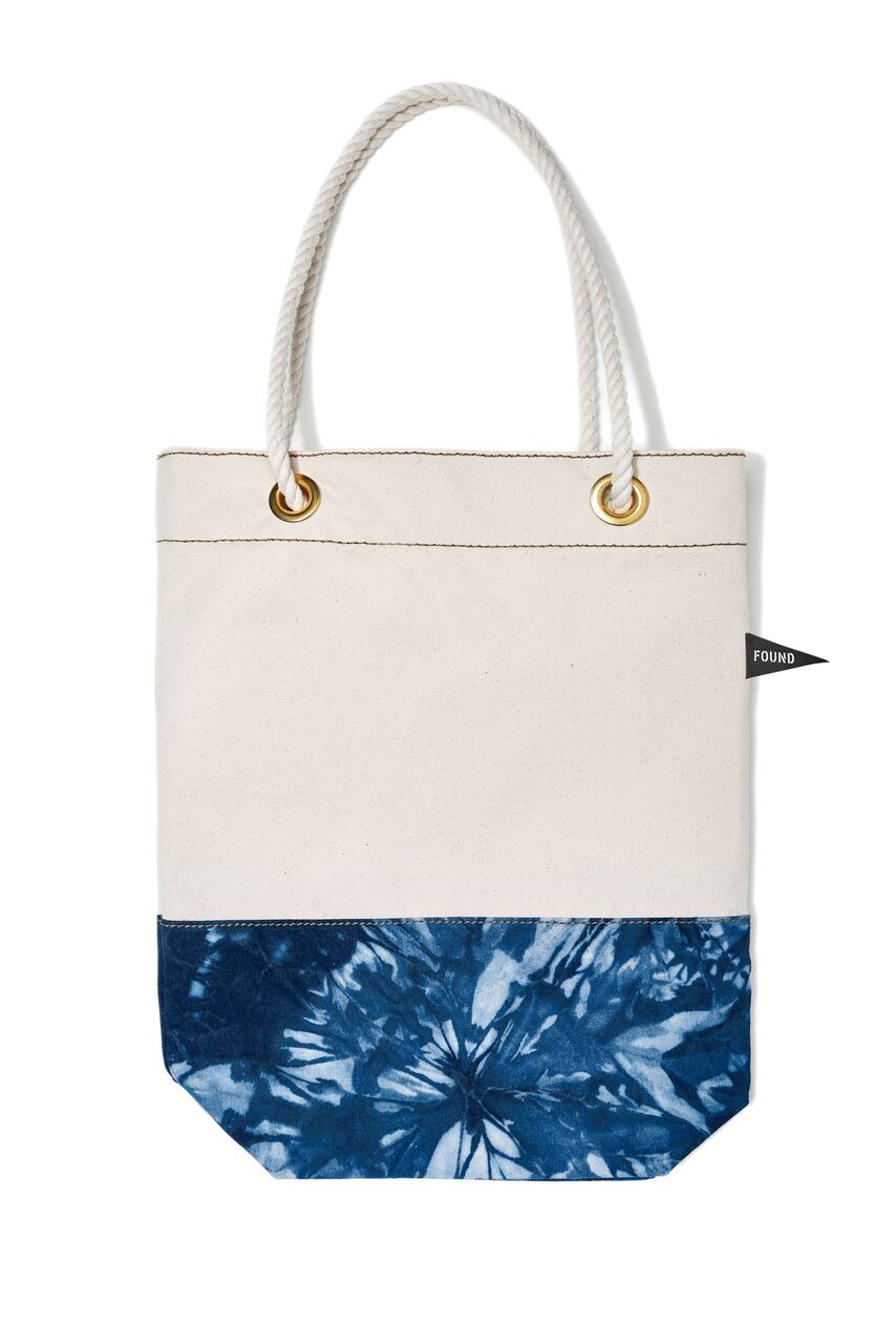 Found My Animal Cotton Canvas Tote Tie Dye Navy