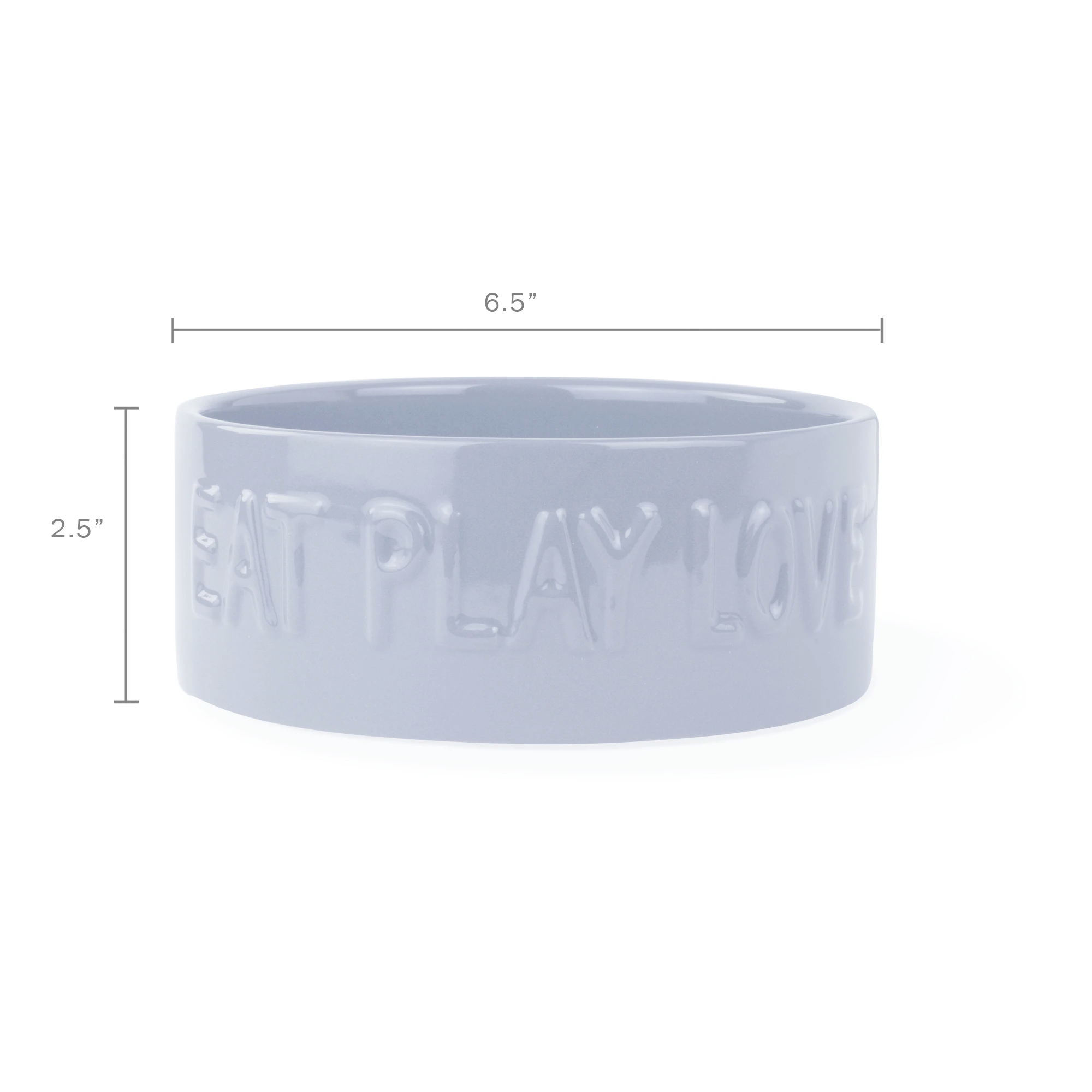 Eat Play Love Ceramic Dog Food Water Bowl