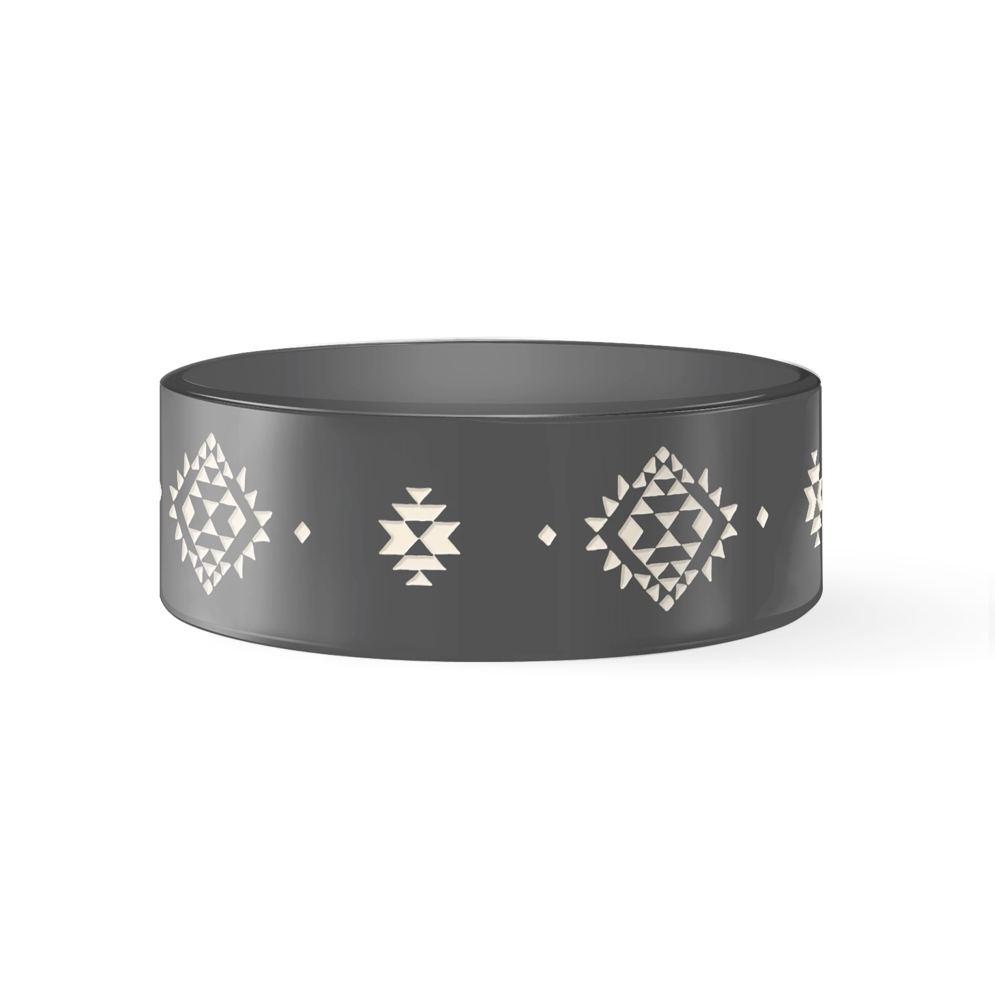 Tribal Charcoal Ceramic Dog Food Water Bowl