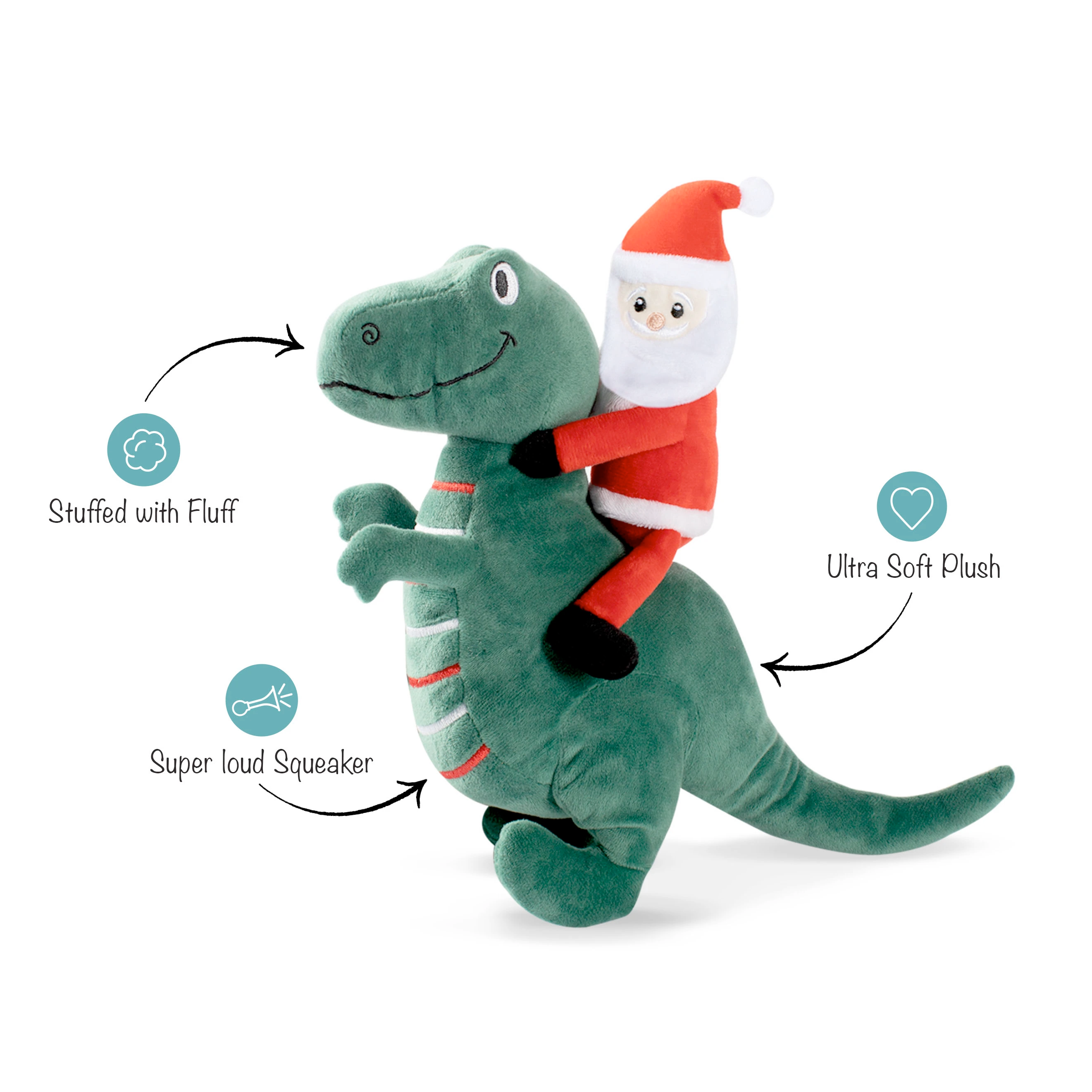 Santa Saurus Rex, Dog Squeaky Plush toy