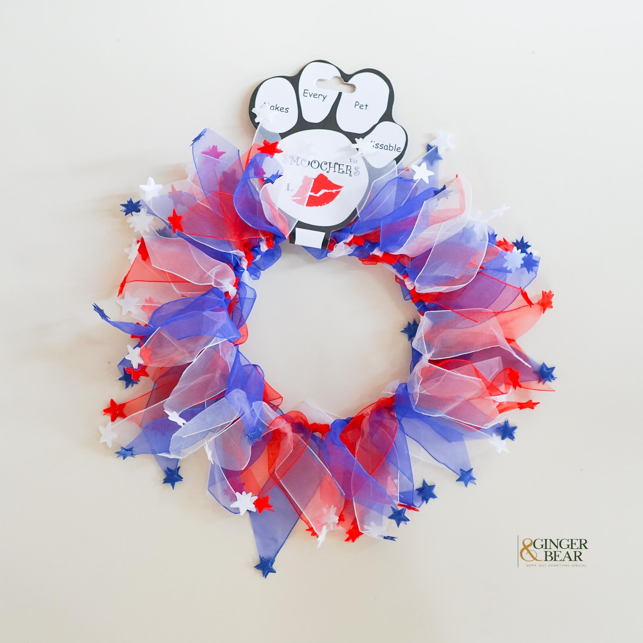 Fun Dog Neckwear, Red White Blue Stars Smoocher