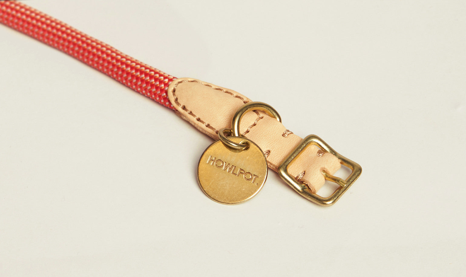 HowlPot We are Tight Rope Dog Collar Coral Aid