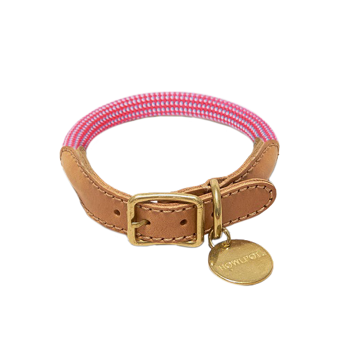 We are Tight: Dog Rope Collar, Flamingo