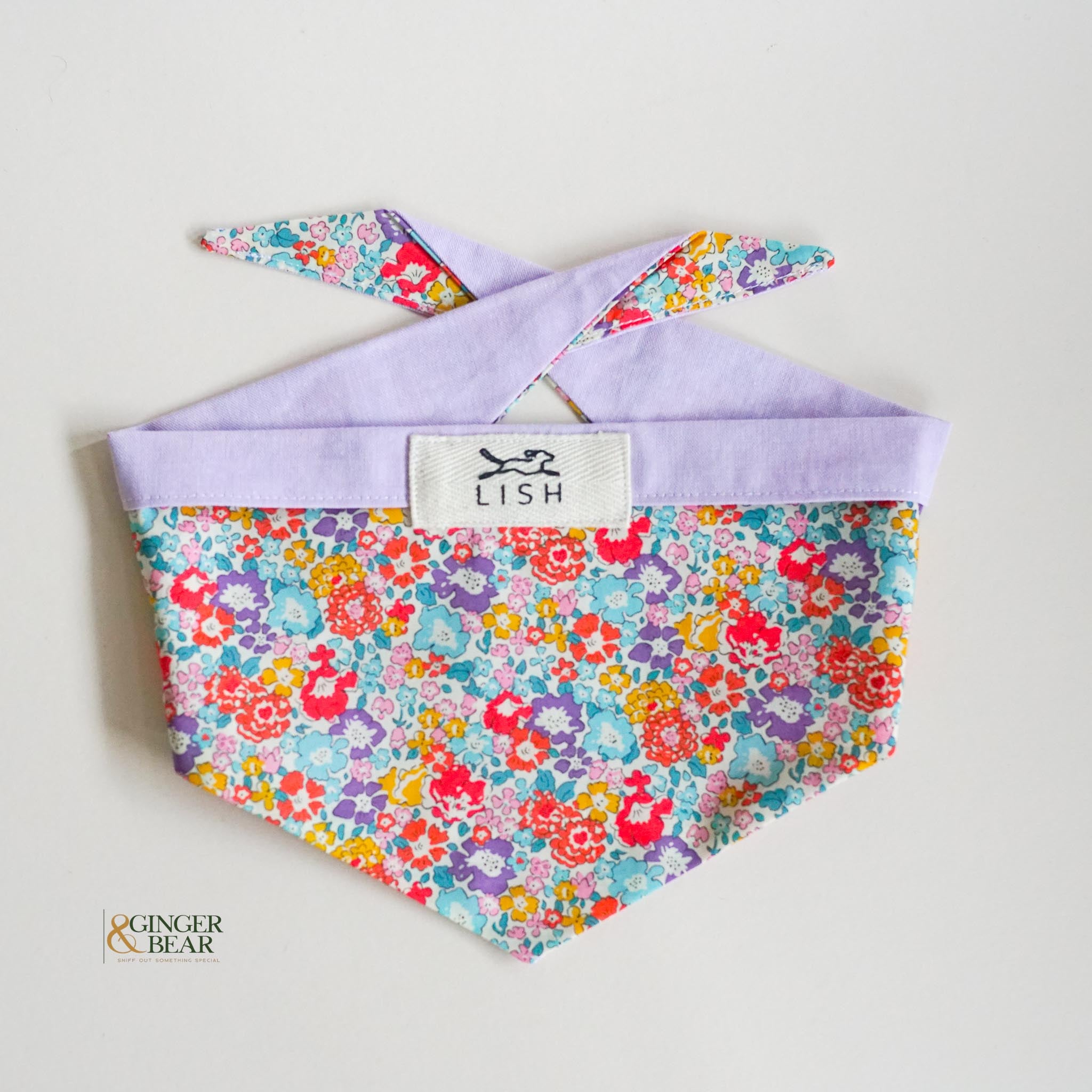 LISH Dog Bandana, Jubilee Liberty Floral Purple