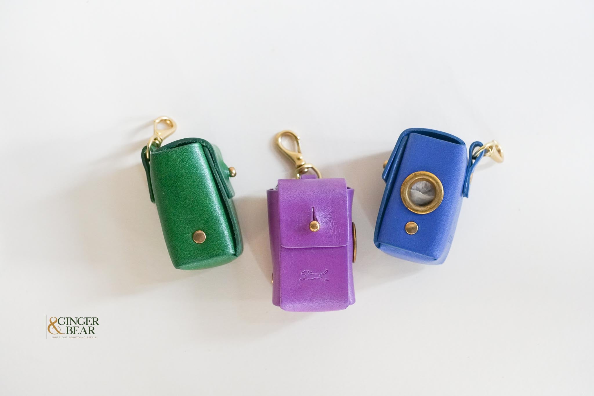 LISH Dog Poop Bag Leather Dispenser: Coopers Avocado Green