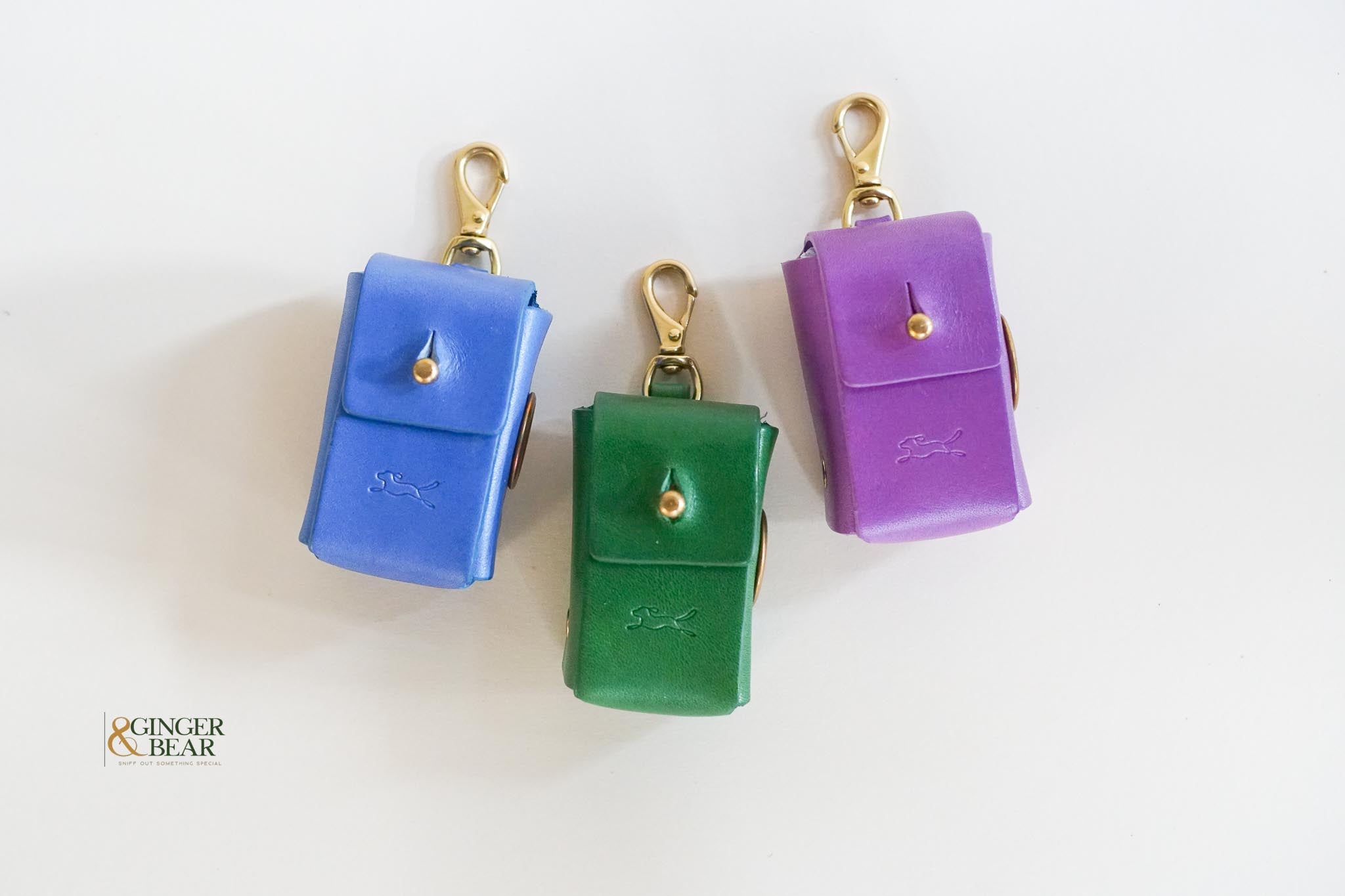 LISH Dog Poop Bag Leather Dispenser: Coopers Avocado Green