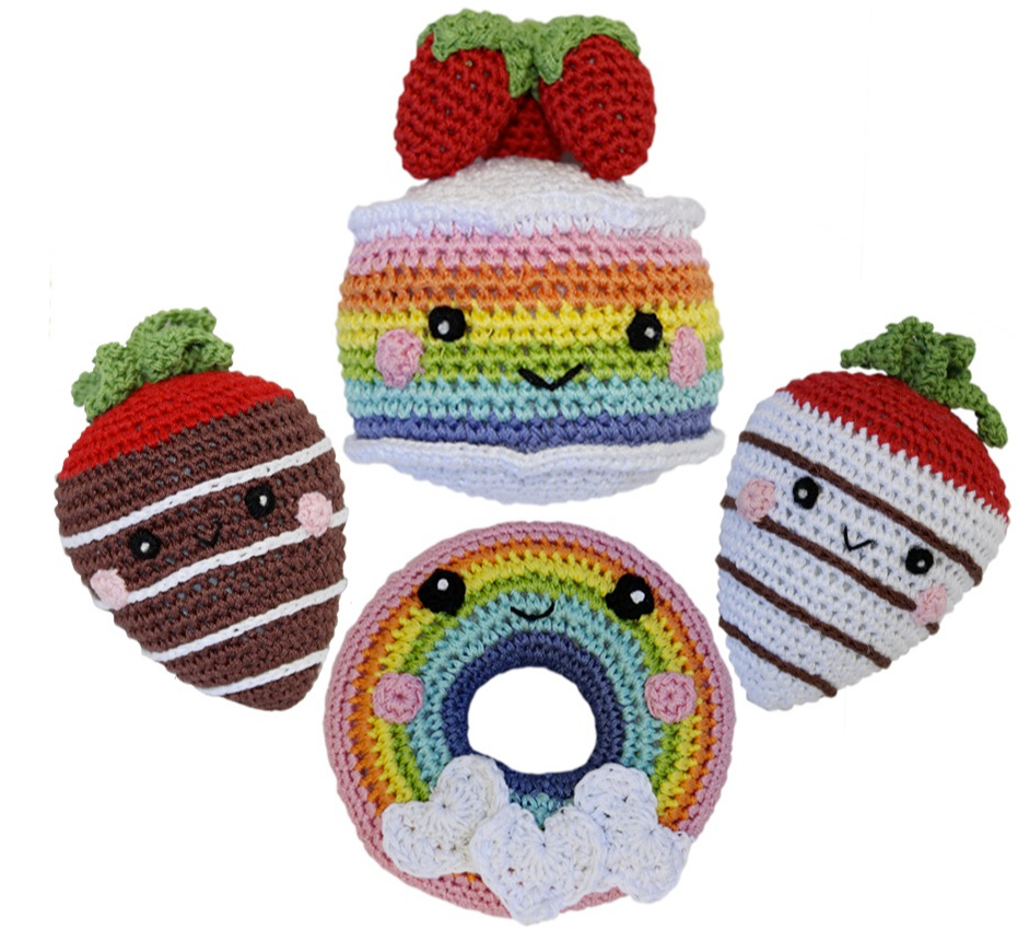 Organic Cotton Crocheted Dog toys, Sweet Tooth