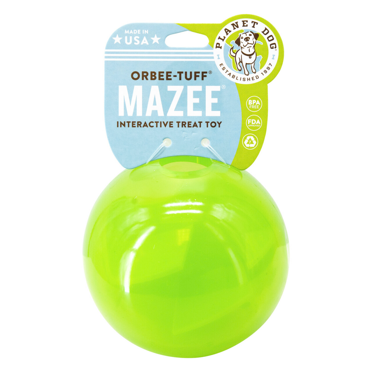 Orbee-Tuff Interactive Puzzle Treat Dispensing Dog Toy, Mazee Green