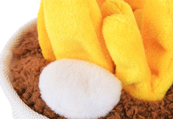P.L.A.Y. Montreal Munchies Squeaky Plush Dog toys, Pooch-tine