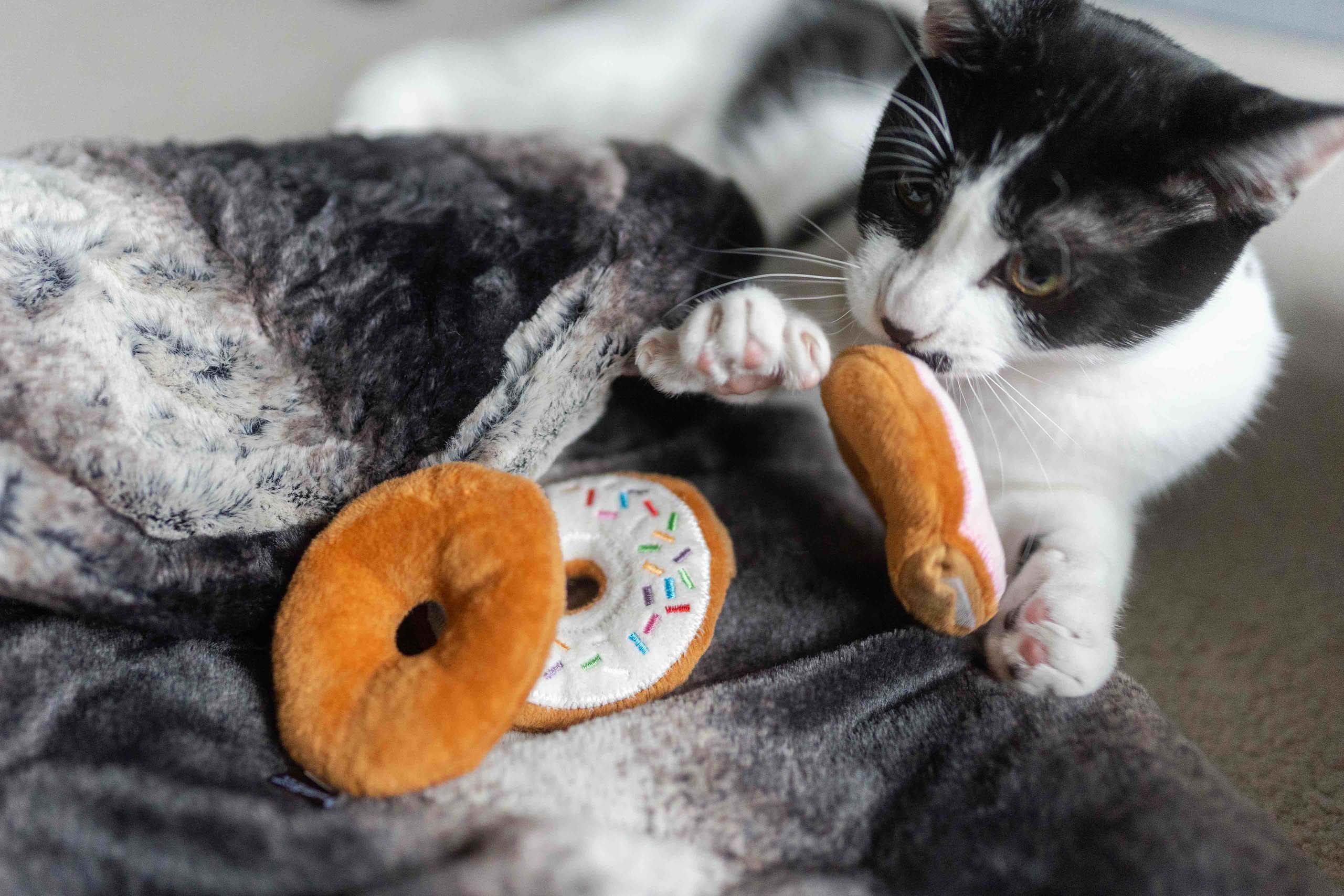 P.L.A.Y. Feline Frenzy, Catnip Toy set: Kitty Kreme Doughnuts