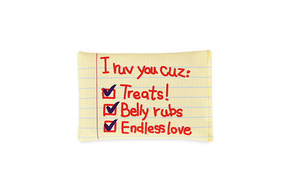 P.L.A.Y. Love Bug Squeaky Plush Dog toys, Ruv Letter