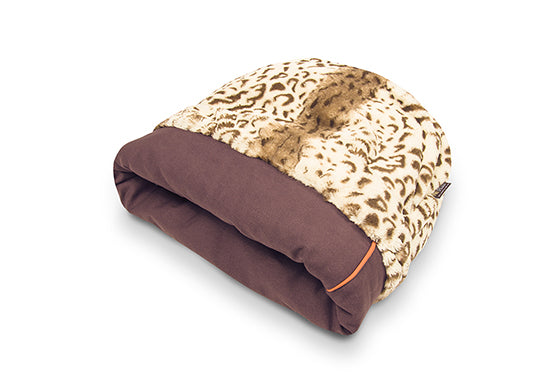 Snuggle Beds for Dogs and Cats: Leopard Brown